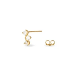 Boucles D'oreilles Puces Mureille Or Jaune Oxyde De Zirconium