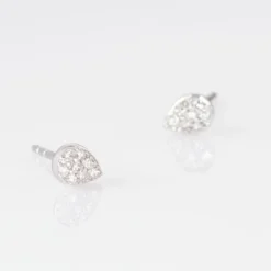 Boucles D'oreilles Puces Nevena Or Blanc Diamant
