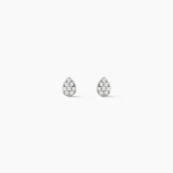 Boucles D'oreilles Puces Nevena Or Blanc Diamant