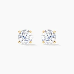 Boucles D'oreilles Puces Nilay Plaqué Or Jaune Oxyde De Zirconium