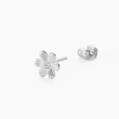 Boucles D'oreilles Puces Niva Argent Blanc