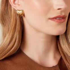Boucles D'oreilles Puces Nolene Acier Jaune