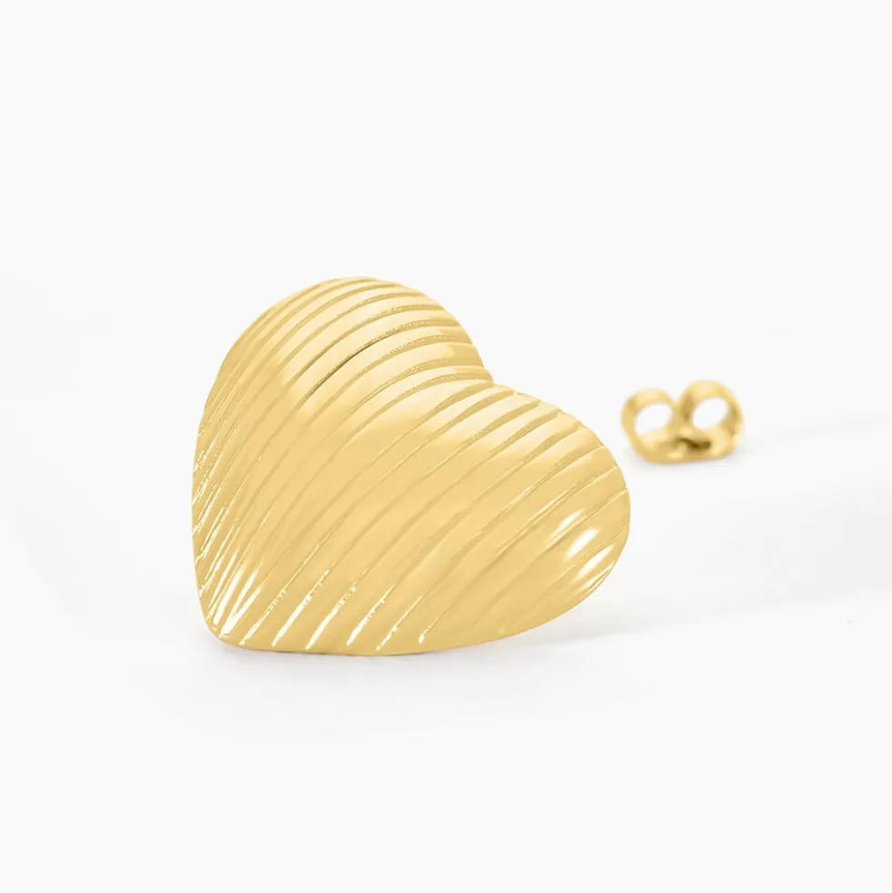 Boucles D'oreilles Puces Nolene Acier Jaune