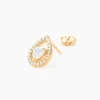 Boucles D'oreilles Puces Norig Plaqué Or Jaune Oxyde De Zirconium