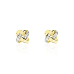 Boucles D'oreilles Puces Nyree Or Jaune Diamant
