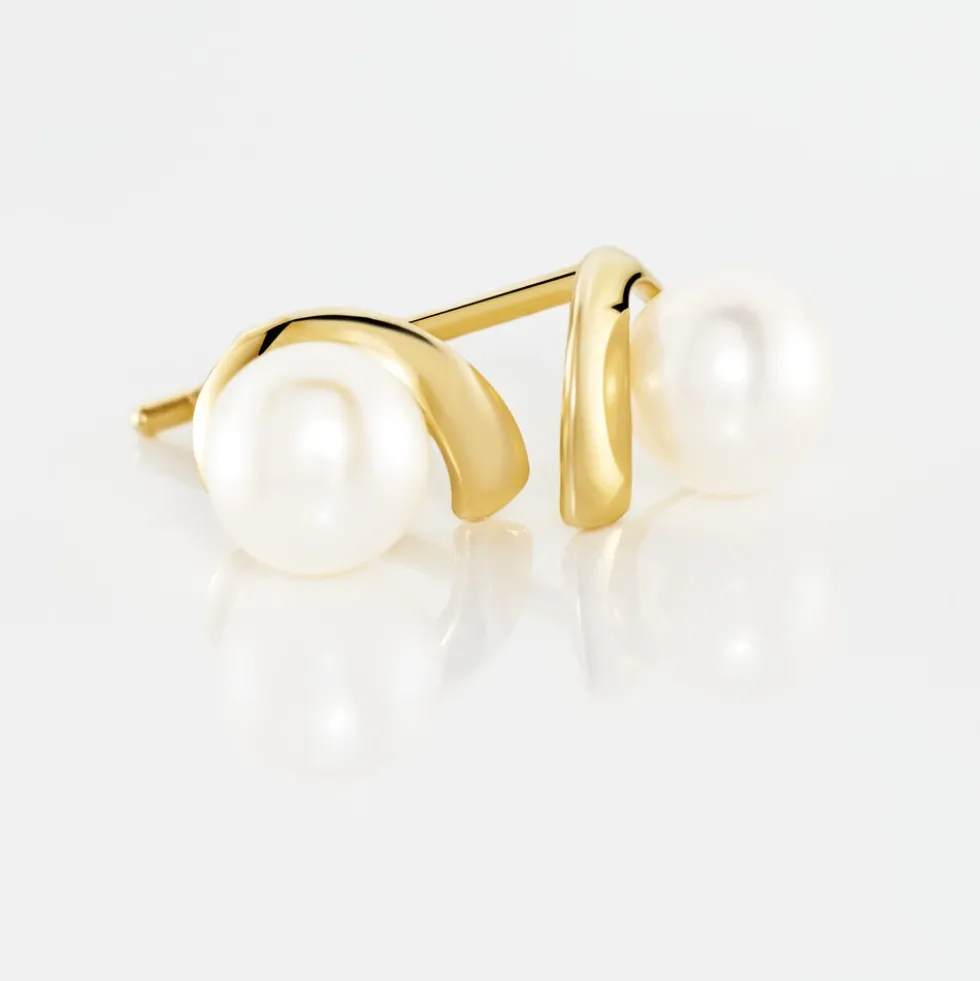 Boucles D'oreilles Puces Odelle Or Jaune Perle De Culture