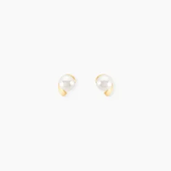 Boucles D'oreilles Puces Odelle Or Jaune Perle De Culture