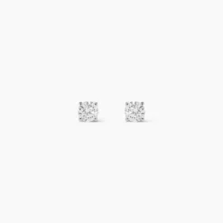 Boucles D'oreilles Puces One Or Jaune Diamants
