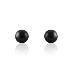 Boucles D'oreilles Puces Orbe Argent Blanc Céramique