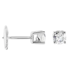 Boucles D'oreilles Puces Or Blanc Victoria Diamants