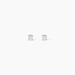 Boucles D'oreilles Puces Or Blanc Victoria Diamants