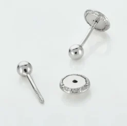 Boucles D'oreilles Puces Or Blanc Fidelia