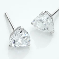 Boucles D'oreilles Puces Or Blanc Salona Oxyde De Zirconium