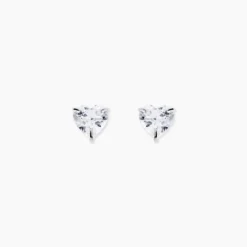 Boucles D'oreilles Puces Or Blanc Salona Oxyde De Zirconium
