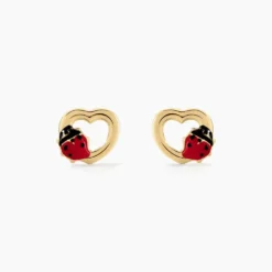 Boucles D'oreilles Puces Or Jaune Syringa Smalto