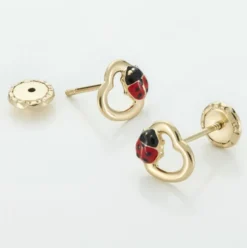 Boucles D'oreilles Puces Or Jaune Syringa Smalto