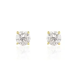 Boucles D'oreilles Puces Or Jaune Victoria Diamants