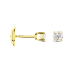 Boucles D'oreilles Puces Or Jaune Victoria Diamants