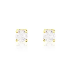 Boucles D'oreilles Puces Or Jaune Victoria Diamants