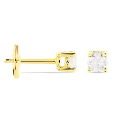 Boucles D'oreilles Puces Or Jaune Victoria Diamants
