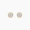 Boucles D'oreilles Puces Or Jaune Diamants