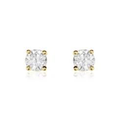 Boucles D'oreilles Puces Or Jaune Victoria Diamants