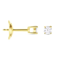 Boucles D'oreilles Puces Or Jaune Victoria Diamants