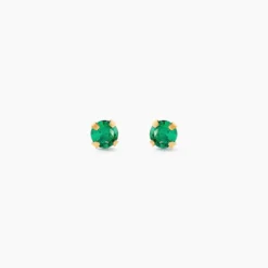 Boucles D'oreilles Puces Or Jaune Oxyde De Zirconium