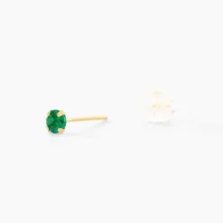 Boucles D'oreilles Puces Or Jaune Oxyde De Zirconium