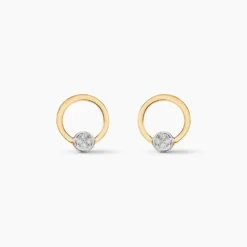 Boucles D'oreilles Puces Or Jaune Akiva Diamants