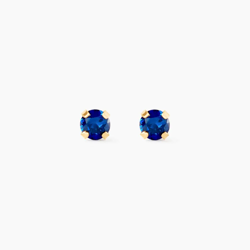 Boucles D'oreilles Puces Or Jaune Oxyde De Zirconium