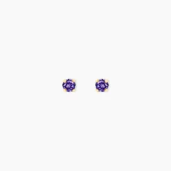 Boucles D'oreilles Puces Or Jaune Oxyde De Zirconium