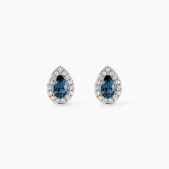Boucles D'oreilles Puces Or Jaune Leroy Topaze