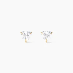 Boucles D'oreilles Puces Or Jaune Salona Oxyde De Zirconium