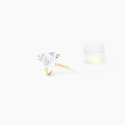 Boucles D'oreilles Puces Or Jaune Salona Oxyde De Zirconium