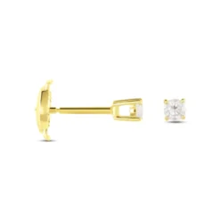 Boucles D'oreilles Puces Or Jaune Victoria Diamants