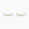 Boucles D'Oreilles Puces Or Jaune et Argent Blanc