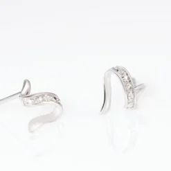 Boucles D'oreilles Puces Ouassima Or Blanc Diamant