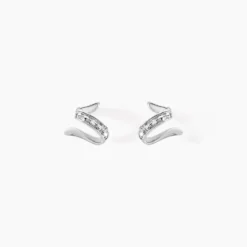 Boucles D'oreilles Puces Ouassima Or Blanc Diamant