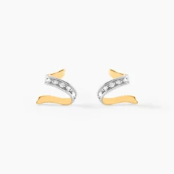 Boucles D'oreilles Puces Ouassima Or Jaune Diamant