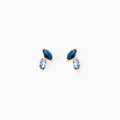 Boucles D'oreilles Puces Pelya Or Jaune Oxyde De Zirconium