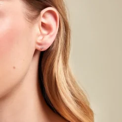 Boucles D'oreilles Puces Pepita Or Jaune Oxyde De Zirconium