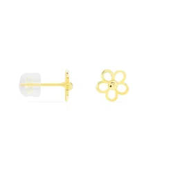 Boucles D'oreilles Puces Philine Fleur Or Jaune
