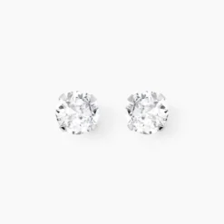Boucles D'oreilles Puces Philia Argent Blanc Oxyde De Zirconium