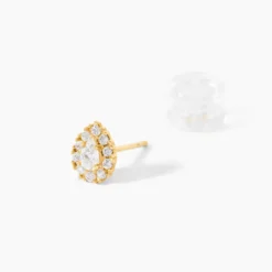Boucles D'Oreilles Puces Pilvi Or Jaune Oxyde De Zirconium