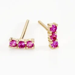Boucles D'oreilles Puces Plaqué Or Jaune Alodia Oxydes De Zirconium