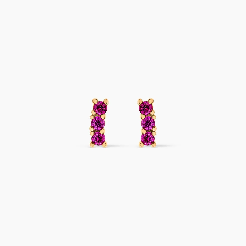 Boucles D'oreilles Puces Plaqué Or Jaune Alodia Oxydes De Zirconium