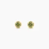 Boucles D'Oreilles Puces Poem Argent Jaune Péridot