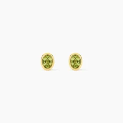 Boucles D'Oreilles Puces Poem Argent Jaune Péridot