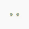 Boucles D'Oreilles Puces Poem Argent Jaune Topaze